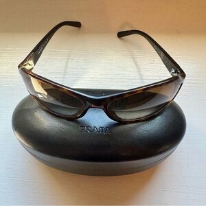Prada Tortoise Shell Sunglasses with Black Case